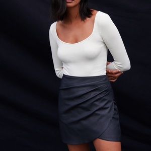 Abercrombie Black Leather Mini Skirt